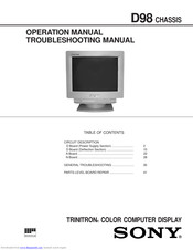 Sony D98 chassis Operation Manual