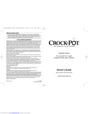 Crock-Pot Designer Series Owner's Manual