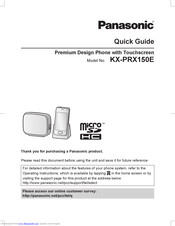 Panasonic KX-PRX150E Quick Manual