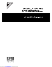 Daikin FMCQ100A8VEB Installation And Operation Manual