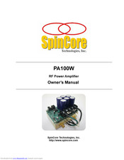 SpinCore Technologies PA100W Owner's Manual