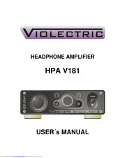 Violectric HPA V181 User Manual