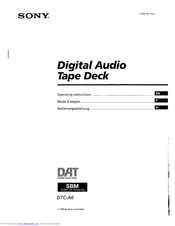 Sony DTC-A6 Operating Instructions Manual