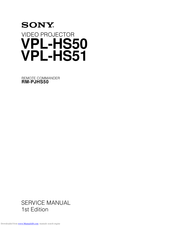 Sony VPL-HS51 - Cineza Home Theater Video Projector Service Manual