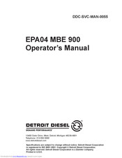 Detroit Diesel EPA04 MBE 900 Operator's Manual