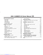 Hummer 2004 H2 Owner's Manual