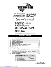 Tecumseh Power Sport OH195EP Operator's Manual
