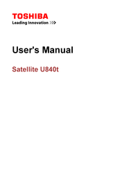 Toshiba Satellite U840t User Manual