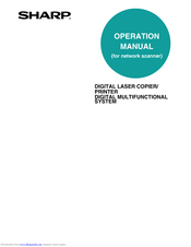 Sharp DIGITAL LASER COPIER/PRINTER Operation Manual