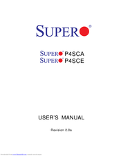 Supero SUPER P4SCE User Manual