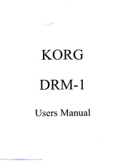 Korg DRM-1 User Manual