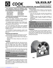 Loren Cook VA Installation, Operation And Maintenance Manual