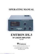 Emtron DX-3 Operating Manual