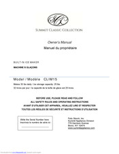 Summit Classic Collection CLIM15 Owner's Manual