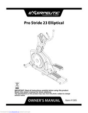 Exerpeutic Pro Stride 23 Owner's Manual