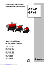 Munters GRY-D 60 WU Operating, Installation And Service Instructions