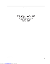 Barnstead EASYpure LF Operation Manual And Parts List