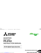 Mitsubishi Electric FR-A7AX E kit-SC Instruction Manual