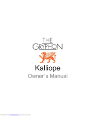 Gryphon Kalliope Owner's Manual