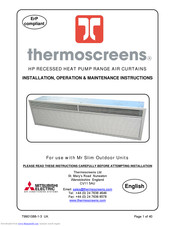 Thermoscreens HP1000R DXE Installation, Operation & Maintenance Instructions Manual