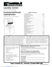 Kenmore Laundry Center Use & Care Manual
