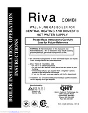 Biasi RIVA COMBI Installation & Operation Instructions
