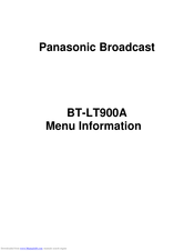 Panasonic BT-LT900A Menu Overview