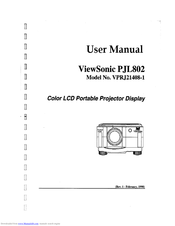 ViewSonic PJL802 User Manual