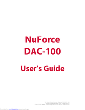NuForce DAC-100 User Manual