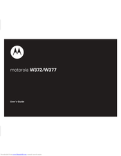 motorola W372 - User Manual