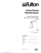 FULTON ICW6 - 60 HP Installation And Operation Manual
