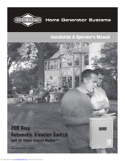 Briggs & Stratton Automatic Transfer Switch Installation & Operator's Manual