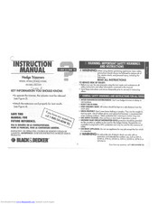 Black & Decker HS1000 Instruction Manual