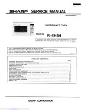 Sharp R-4H54 Service Manual