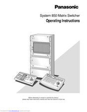 Panasonic System 850 Operating Instructions Manual