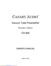 Canary Audio CA-900 Owner's Manual