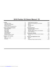 Pontiac G3 2010 Owner's Manual