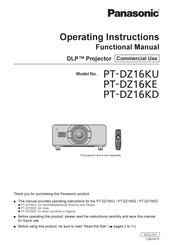 Panasonic PT-DZ16K Operating Instructions Manual