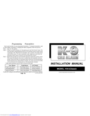 K-9 K9-5 Classic Installation Manual