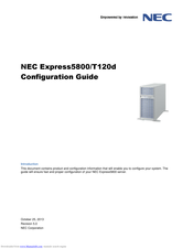 NEC Express5800/T120d Configuration Manual