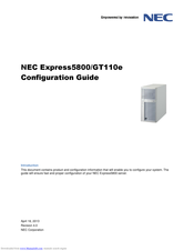 NEC EXPRESS5800/GT110e Configuration Manual