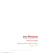 DMX MArquee W610 Technical Manual