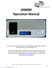IST I2000M Operation Manual