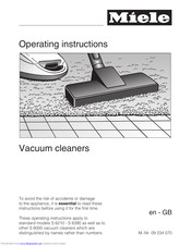 Miele Vacuum cleaners Operating Instructions Manual