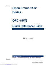 Avalue Technology OPC-15W3 Quick Reference Manual
