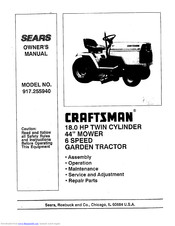 Craftsman 9*17.255940 Owner's Manual