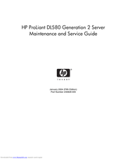HP ProLiant DL580 G2 Maintenance And Service Manual