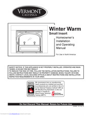 Vermont Castings Winter Warm Small Insert Homeowner's Installation And Operating Manual