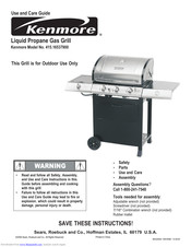 Kenmore 415.16537900 Use And Care Manual