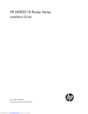 HP MSR20-1X Series Installation Manual